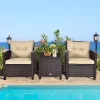 Tangkula 3PCS Wicker Cushioned Conversation Set Outdoor Rattan Furniture W/Beige/Red/Black/Navy/Off White/Turquoise Cushions 1 Tangkula 3PCS Wicker Cushioned Conversation Set Outdoor Rattan Furniture W/Beige/Red/Black/Navy/Off White/Turquoise Cushions -Tangkula GUEST 20900200 849c 4abc 8862 af7e8bc1ddd7