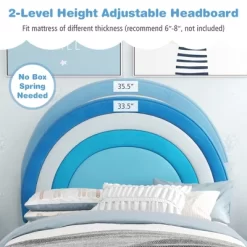 Tangkula Kids Twin Platform Bed Frame Upholstered Twin Size Bed W/ Wooden Slats Support -Tangkula GUEST 20dd168a a155 4764 8009 7a63fa7ee390