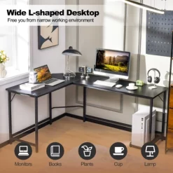 Tangkula L-Shaped Desk With Power Outlet 66” Computer Corner Desk With CPU Stand & Heavy-duty Metal Frame Rustic Brown/Black 14 Tangkula L-Shaped Desk With Power Outlet 66” Computer Corner Desk With CPU Stand & Heavy-duty Metal Frame Rustic Brown/Black -Tangkula GUEST 20e056e6 3382 406f 8a21 2ed213b31880