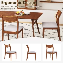 Tangkula Wooden Dining Chair Set Of 4 W/ Rubber Wood Frame Wide Padded Seat 13 Tangkula Wooden Dining Chair Set Of 4 W/ Rubber Wood Frame Wide Padded Seat -Tangkula GUEST 21a448da 2786 4ed1 b592 fd05e12de359