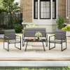 Tangkula 4 Piece Patio Furniture Set Outdoor Metal Conversation Set W/ Padded Fabric Seat -Tangkula GUEST 21b6c45c 24da 417b b147 ad216f5272b3