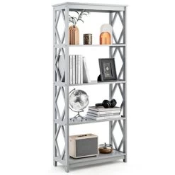Tangkula 5-Tier Open Bookshelf Bookcase Standing Casual Home Storage Display Rack -Tangkula GUEST 220f7345 6170 490e 9d0a e6ffdfd33f38