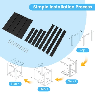 Tangkula 2PCS 14" Patio Adirondack Side Table HDPE Square Weather Resistant Garden 8 Tangkula 2PCS 14" Patio Adirondack Side Table HDPE Square Weather Resistant Garden - Image 6