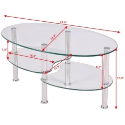 Tangkula Oval Dining Table Tempered Glass Top Tea Table Chrome Base Living Room -Tangkula GUEST 2285a22a 7933 4505 acf5 d01f7b59f79d