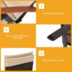 Tangkula Outdoor Rattan Wicker Lounge Chair Folding Patio Chaise W/ Wheels & Cushion 20 Tangkula Outdoor Rattan Wicker Lounge Chair Folding Patio Chaise W/ Wheels & Cushion -Tangkula GUEST 23021d92 2454 42f8 831c bf8691ac5c0d