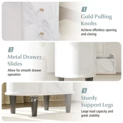 Tangkula 2PCS Nightstand W/ 2 Drawers Faux Marble Bedside Table For Small Space 16 Tangkula 2PCS Nightstand W/ 2 Drawers Faux Marble Bedside Table For Small Space -Tangkula GUEST 2307355b 8699 4c3b ba21 d4282efd98f2