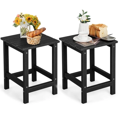 Tangkula 2PCS 14" Patio Adirondack Side Table HDPE Square Weather Resistant Garden 9 Tangkula 2PCS 14" Patio Adirondack Side Table HDPE Square Weather Resistant Garden - Image 7