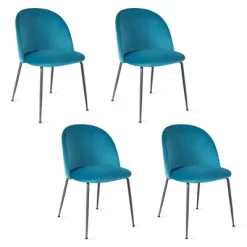 Tangkula Dining Chair Set Of 4 Upholstered Velvet Chair Set W/ Metal Base For Living Room -Tangkula GUEST 23415487 b48e 4a61 a30f fb82fa08597c