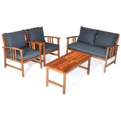 Tangkula 4pcs Wooden Patio Furniture Set Table & Sectional Sofa Garden -Tangkula GUEST 237424cd c7d8 4513 9d8b e8c4de0e2f92