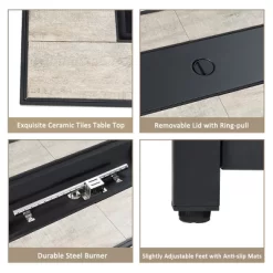 Tangkula 7PCS Patio Rattan Furniture Set Fire Pit Table Cover Cushion Beige -Tangkula GUEST 23798783 0379 42b5 9ec4 915857ef2007 1