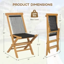 Tangkula 4PCS Folding Chairs W/ Quick-Folding Portable Design Woven Rope Seat Porch Patio 8 Tangkula 4PCS Folding Chairs W/ Quick-Folding Portable Design Woven Rope Seat Porch Patio -Tangkula GUEST 237d816e 6cad 4d47 b5cc c9b8e5ba0ad9