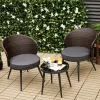 Tangkula 3PCS Rattan Patio Furniture Set Outdoor Conversation Furniture Set W/ Seat Cushions -Tangkula GUEST 23ba761a a994 4eda 8279 2e0d3b9cca73