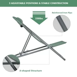 Tangkula 2 PCS Beach Chair Lounger Reclining Folding Chair W/3-Position Adjustable Backrest Blue/Orange/Green -Tangkula GUEST 23e75991 7ee6 4630 8ed6 158eb315d534