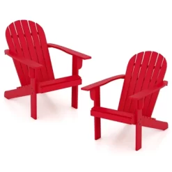 Tangkula 2PCS Patio Adirondack Chair W/ Inclined Seat High Backrest & Wide Armrests -Tangkula GUEST 241560f7 ac29 4aed bb91 65c2dac4bc89