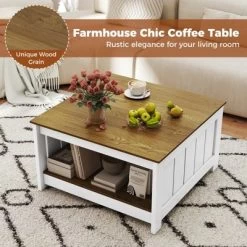 Tangkula Coffee Table W/ Storage Shelf Farmhouse Rustic Center Table Space-Saving 15 Tangkula Coffee Table W/ Storage Shelf Farmhouse Rustic Center Table Space-Saving -Tangkula GUEST 2423475f 7eb4 4245 bc78 36ccd69a8303