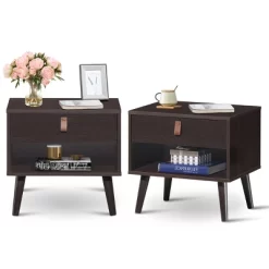 Tangkula Retro Wood Nightstand With Storage Drawer End Table Bedside Table 14 Tangkula Retro Wood Nightstand With Storage Drawer End Table Bedside Table -Tangkula GUEST 243559f5 8aa3 488e 829e 82b03eb48fee