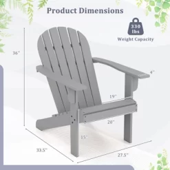 Tangkula 2PCS Patio Adirondack Chair W/ Inclined Seat High Backrest & Wide Armrests -Tangkula GUEST 2452bd9c 78df 40d8 ac93 ba0dd8a17968