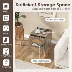 Tangkula Rattan Nightstand Set Of 2 End Side Table With 2 Rattan Drawers Pine Wood Legs Wood Accent Table 14 Tangkula Rattan Nightstand Set Of 2 End Side Table With 2 Rattan Drawers Pine Wood Legs Wood Accent Table -Tangkula GUEST 24bbfb6e 83c1 41f6 9728 973b4ef1735c