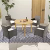 Tangkula 5 PCS Patio Dining Set Round Acacia Wood Table 4 Cushioned Wicker Armchairs 2 Tangkula 5 PCS Patio Dining Set Round Acacia Wood Table 4 Cushioned Wicker Armchairs -Tangkula GUEST 25520f2c 605d 46e4 9785 75b7906eb63e