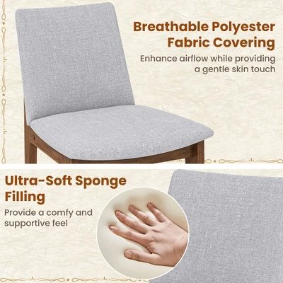 Tangkula Wooden Dining Chairs Of 4 W/ Added Cushions High Curved Back For Dining Room 7 Tangkula Wooden Dining Chairs Of 4 W/ Added Cushions High Curved Back For Dining Room - Image 5