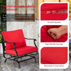 Tangkula 3PCS Outdoor Rocking Chair Set Patio Conversation Bistro Set W/ Red Cushions 19 Tangkula 3PCS Outdoor Rocking Chair Set Patio Conversation Bistro Set W/ Red Cushions -Tangkula GUEST 26a1550a 5088 4c2d 916b 19e5cf02a66d