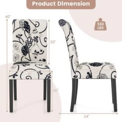 Tangkula Upholstered Dining Chairs Set Of 4 Tufted Fabric Kitchen Chairs W/Padded Seat & Rubber Wood Legs Farmhouse Accent Chairs -Tangkula GUEST 2707ffa0 2e57 4ad0 80a1 4a2e6c0b5b5f