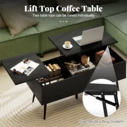 Tangkula Lift Top Coffee Table W/ Split Top & 2 Hidden Compartments Tapered Metal Legs 13 Tangkula Lift Top Coffee Table W/ Split Top & 2 Hidden Compartments Tapered Metal Legs -Tangkula GUEST 27517df3 db32 4744 9c4c 5d7134b76ef5