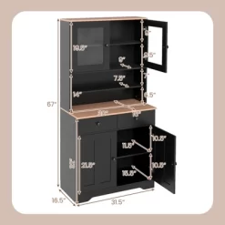 Tangkula Pantry Cabinet 67" Tall Kitchen Floor Cabinet W/ 2 Removable Shelves 2 Drawers 19 Tangkula Pantry Cabinet 67" Tall Kitchen Floor Cabinet W/ 2 Removable Shelves 2 Drawers -Tangkula GUEST 27b39dcb 15a0 4d0d 8c2e 7fa482b4491d