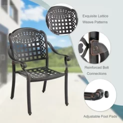 Tangkula 4 Pieces Cast Aluminum Patio Chair Bistro Dining Chair Outdoor Cast Aluminum Chair 18 Tangkula 4 Pieces Cast Aluminum Patio Chair Bistro Dining Chair Outdoor Cast Aluminum Chair -Tangkula GUEST 2868a85e f1ce 4e73 9527 fedf107b792a