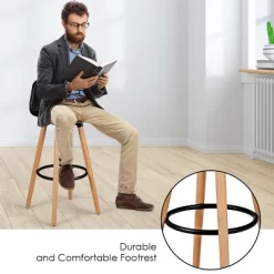 Tangkula Set Of 4 Mid Century Barstool 28.5" Dining Pub Chair W/Leather Padded Seat Black 13 Tangkula Set Of 4 Mid Century Barstool 28.5" Dining Pub Chair W/Leather Padded Seat Black -Tangkula GUEST 28cf40f9 d3c7 46f8 b787 75fbdf5c7416