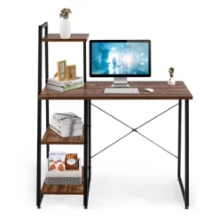 Tangkula Computer Desk Industrial Wood Study Desk W/Storage Shelf Writing Table Workstation Natural/Brown 13 Tangkula Computer Desk Industrial Wood Study Desk W/Storage Shelf Writing Table Workstation Natural/Brown -Tangkula GUEST 295db47e 1055 493d b980 9ddfc4cc1db8