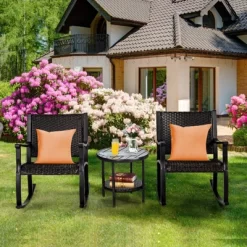 Tangkula 3-Piece Wicker Rocking Bistro Set Outdoor Conversation Set With Coffee Table 10 Tangkula 3-Piece Wicker Rocking Bistro Set Outdoor Conversation Set With Coffee Table -Tangkula GUEST 29873822 b4bb 4ce2 957d e0bf92b8707e