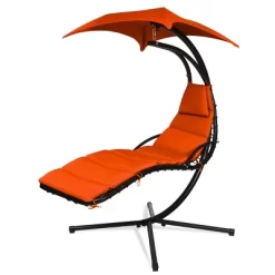 Tangkula Patio Hammock Chair Floating Hanging Chaise Lounge Chair W/ Canopy -Tangkula GUEST 29c0e640 c434 4193 bb2a 1ef2b8170093