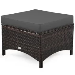 Tangkula 5PCS Rattan Patio Conversation Sofa Furniture Set Outdoor W/ Grey Cushions -Tangkula GUEST 29e935c0 66d7 4852 8117 1e30b16bdbb5