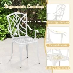 Tangkula 5 Pieces All-Weather Outdoor Cast Aluminum Dining Set Round Dining Table -Tangkula GUEST 2a04c930 c9a5 43f4 896e d81c41400030