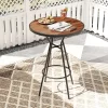 Tangkula 28" Outdoor Bar Table W/ Wood-Like Tabletop Umbrella Hole & Footrest For Backyard 2 Tangkula 28" Outdoor Bar Table W/ Wood-Like Tabletop Umbrella Hole & Footrest For Backyard -Tangkula GUEST 2a3d3419 a4a4 4157 a579 469e4c7f3f0a