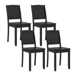 Tangkula 4 PCS Armless Wood Dining Chair W/ Rubber Wood Legs Curved Backrest Kitchen -Tangkula GUEST 2ac5942e 44e8 493f a039 bafb7bdb5d1f