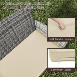 Tangkula Set Of 8 Patio Furniture Set W/Washable Cushions & Tempered Glass Coffee Table -Tangkula GUEST 2b20fa66 6f94 4f2c 8db7 958f6549dfa5