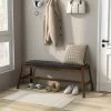 Tangkula 1pc/2pcs Solid Wood Dining Bench 50" Upholstered Entryway Bench W/ Padded Seat & Rubber Wood Frame Rectangular Ottoman Bench -Tangkula GUEST 2c0646b4 0aef 4548 9e2a bf3e08ba55fe