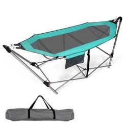 Tangkula Portable Folding Hammock Free Standing Hammock W/ Stand-Folds&Carrying Bag&Anti-Slip Buckle&Storage Pocket -Tangkula GUEST 2c355553 cb39 4803 acb7 5f2d7afc4bdc