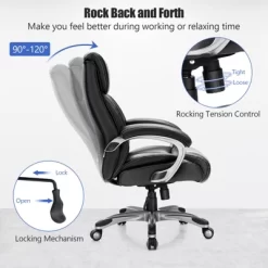 Tangkula Adjustable Executive Chair Rolling High Back Leather Office Chair Black 16 Tangkula Adjustable Executive Chair Rolling High Back Leather Office Chair Black -Tangkula GUEST 2c5505f1 20d1 45d9 8217 1d55d86c720a