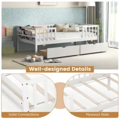 Tangkula Twin Size Kids Bed W/ Storage 2 Pull-out Drawers Side Shelf For Children & Teens 16 Tangkula Twin Size Kids Bed W/ Storage 2 Pull-out Drawers Side Shelf For Children & Teens -Tangkula GUEST 2cd202b8 2baa 4ab9 82e6 e2e1ca66f8b5