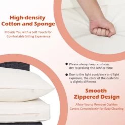 Tangkula 5PCS Patio Outdoor Rattan Sofa Conversation Set W/ Seat & Back Cushions Off White -Tangkula GUEST 2ce98f87 c793 4508 a88d d18216ade084