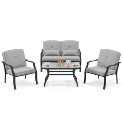 Tangkula 4PCS Furniture Set Outdoor Conversation Sofa W/ Tempered Glass Coffee Table Patio 9 Tangkula 4PCS Furniture Set Outdoor Conversation Sofa W/ Tempered Glass Coffee Table Patio -Tangkula GUEST 2e58e692 c165 4fe6 9353 789954a77804