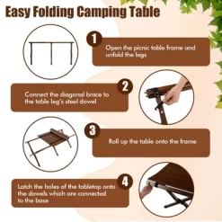 Tangkula Folding Wooden Camping Table Portable Picnic Table W/ Carry Bag Roll-up Bamboo Tabletop Outdoor Travel Camping Table Natural/Coffee 18 Tangkula Folding Wooden Camping Table Portable Picnic Table W/ Carry Bag Roll-up Bamboo Tabletop Outdoor Travel Camping Table Natural/Coffee -Tangkula GUEST 2e7d1111 18eb 4897 a45f 2ddf507edfdc