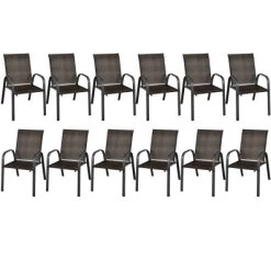 Tangkula 12PCS Outdoor PE Wicker Stacking Dining Chairs Patio Arm Chairs -Tangkula GUEST 2fe4040c 1358 4dc9 8c28 9faf6918d6ef