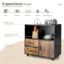 Tangkula 2-Door Kitchen Storage Bar Cabinet Buffet Sideboard W/ Wine Rack & Glass Holder 16 Tangkula 2-Door Kitchen Storage Bar Cabinet Buffet Sideboard W/ Wine Rack & Glass Holder -Tangkula GUEST 2ffa8e81 5be8 4f82 9dac 91e448079657