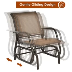 Tangkula Outdoor Single Glider Chair Rocking Seating Lounging Chair With Armrest Brown/Grey 10 Tangkula Outdoor Single Glider Chair Rocking Seating Lounging Chair With Armrest Brown/Grey -Tangkula GUEST 305ceeb8 5855 4a78 aee4 568f5ddd3f2a