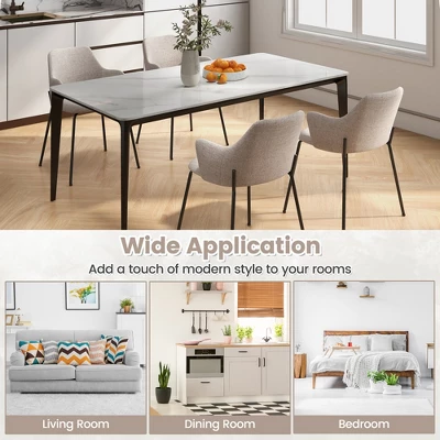 Tangkula Dining Chairs Set Of 2 W/ Curved Backrest Wide Seat & Armrests 7 Tangkula Dining Chairs Set Of 2 W/ Curved Backrest Wide Seat & Armrests - Image 5