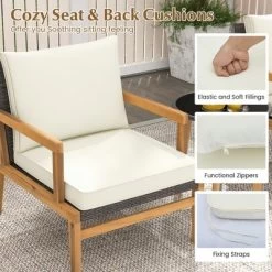 Tangkula 3 PCS Patio Chair Set Wicker Chair & Side Table Set W/ Tempered Glass Tabletop -Tangkula GUEST 31932992 e7a5 4664 941a 6f9d4664060d